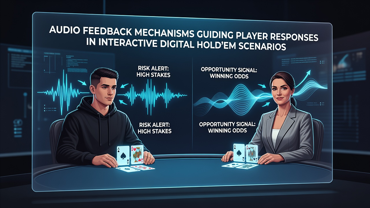 Close-up of poker app screen with waveform visualization of in-game audio feedback
