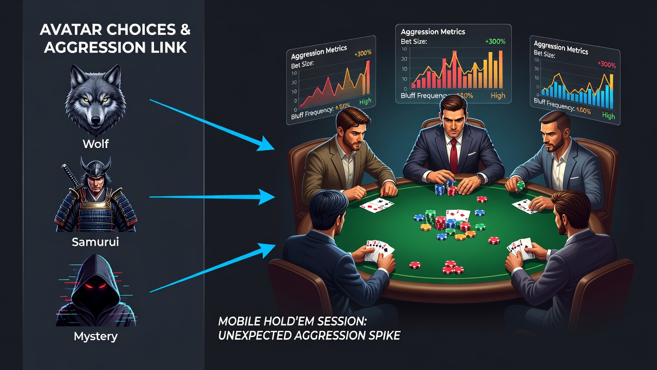 Close-up of poker app interface showing aggressive avatar next to betting controls
