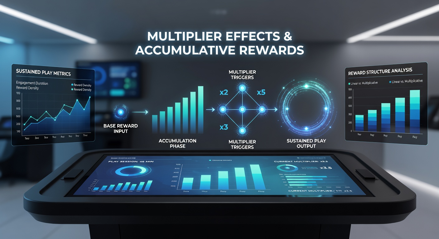 Network dashboard displaying accumulative reward progression with multiplier effects applied to electronic table game sessions