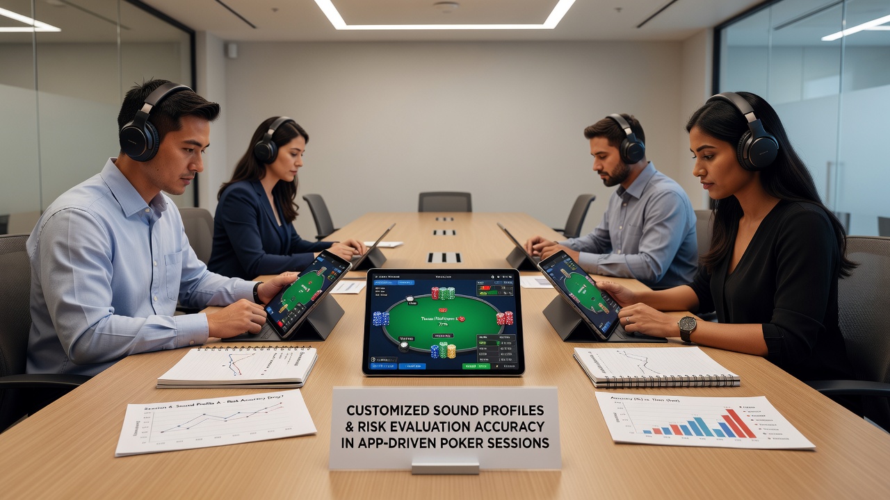 Digital poker interface displaying customizable audio settings on a mobile device during an extended session