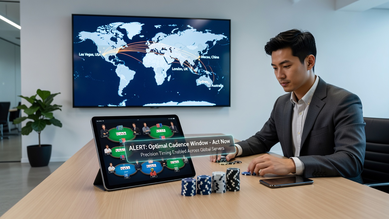 Close-up of poker software dashboard highlighting timed notification settings and multi-table layout