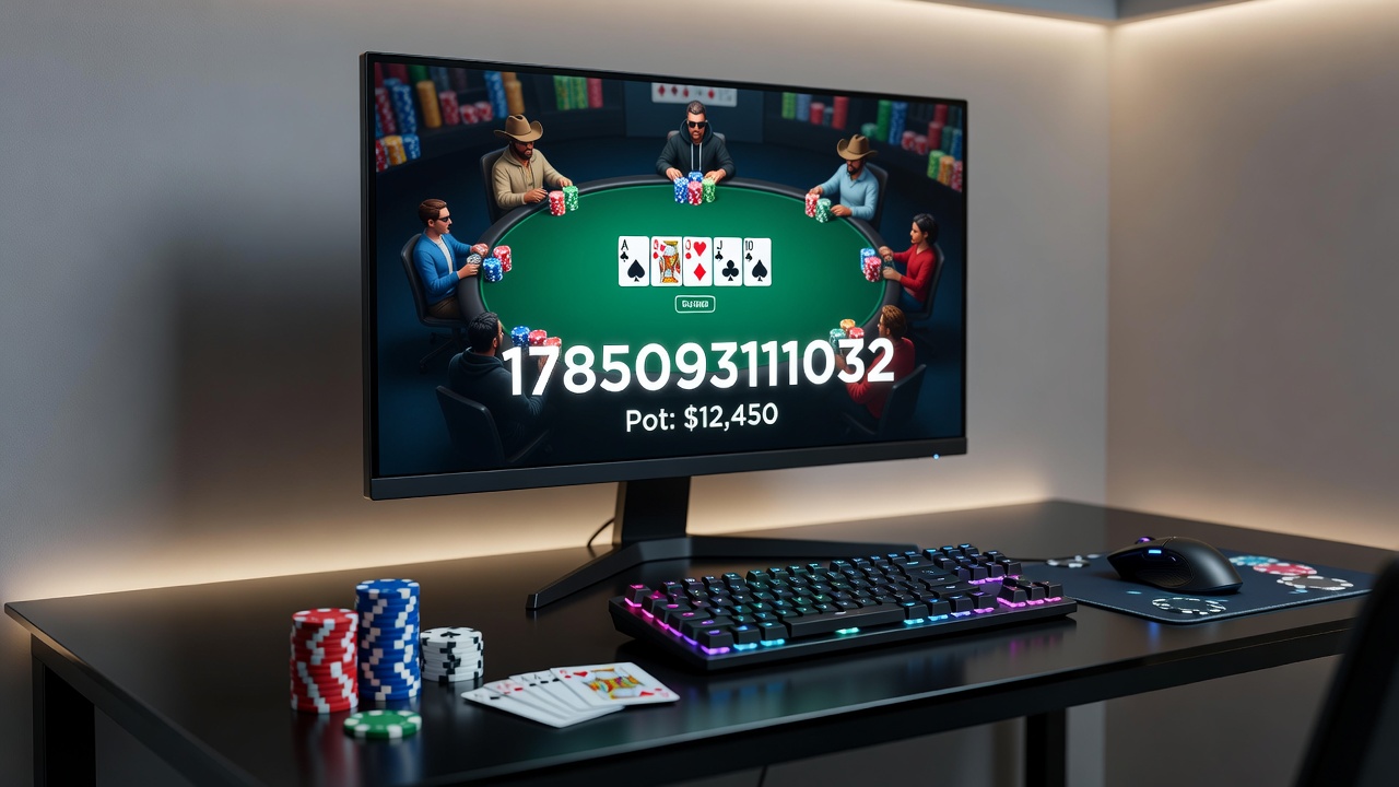 Online poker tournament interface showing multiple tables