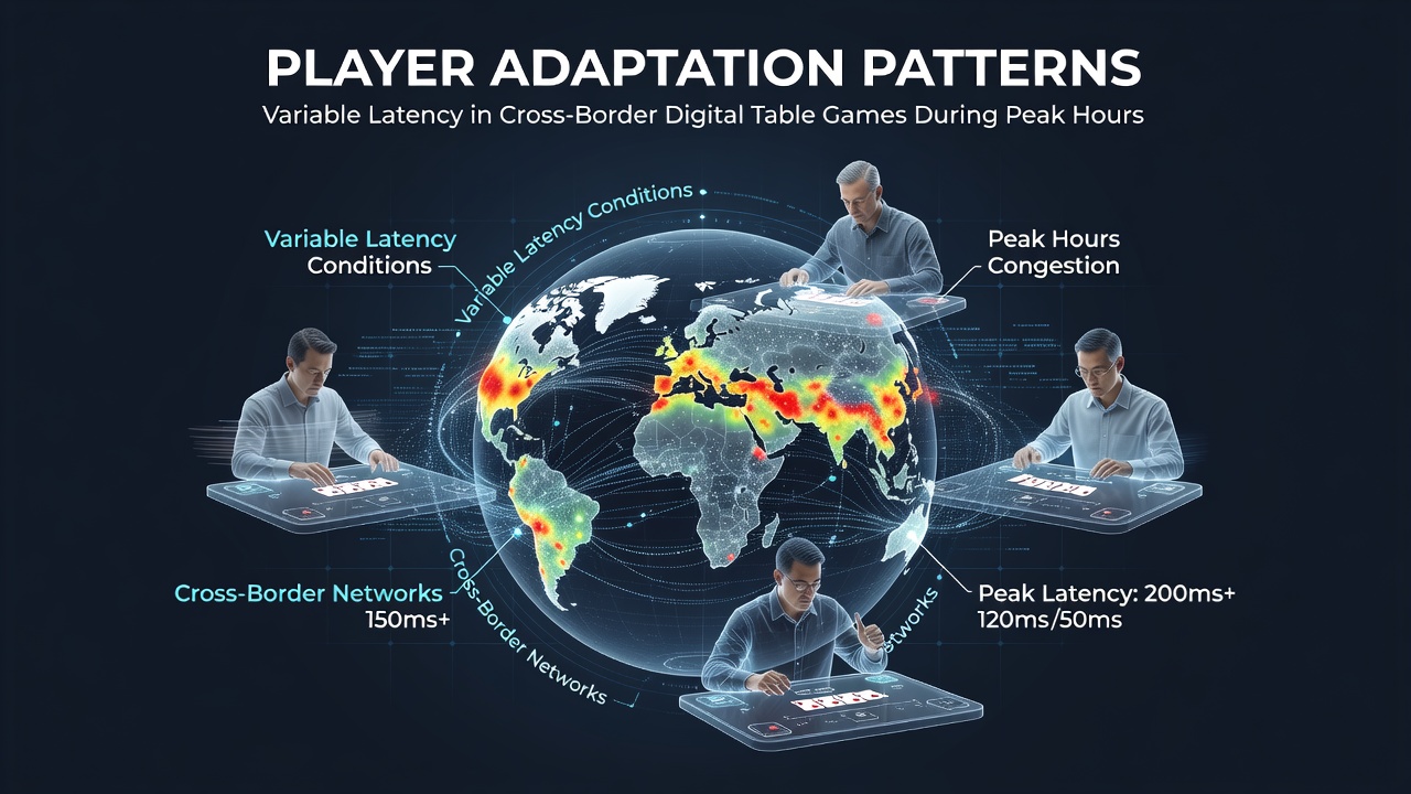 Digital table game participants monitoring network conditions during international peak-hour sessions