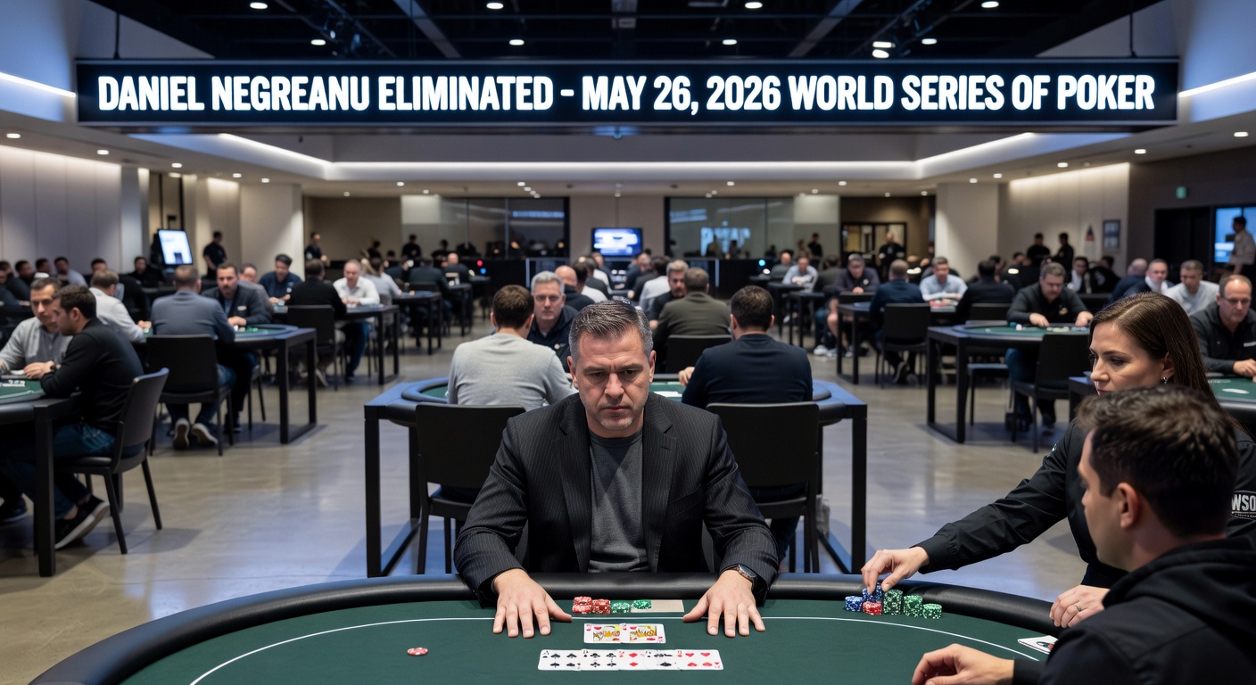 Poker tournament floor at the WSOP with players in action during a major event