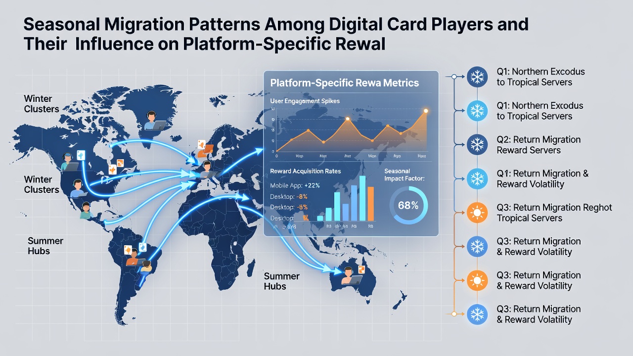 Analytics dashboard showing reward redemption trends across seasonal player migrations