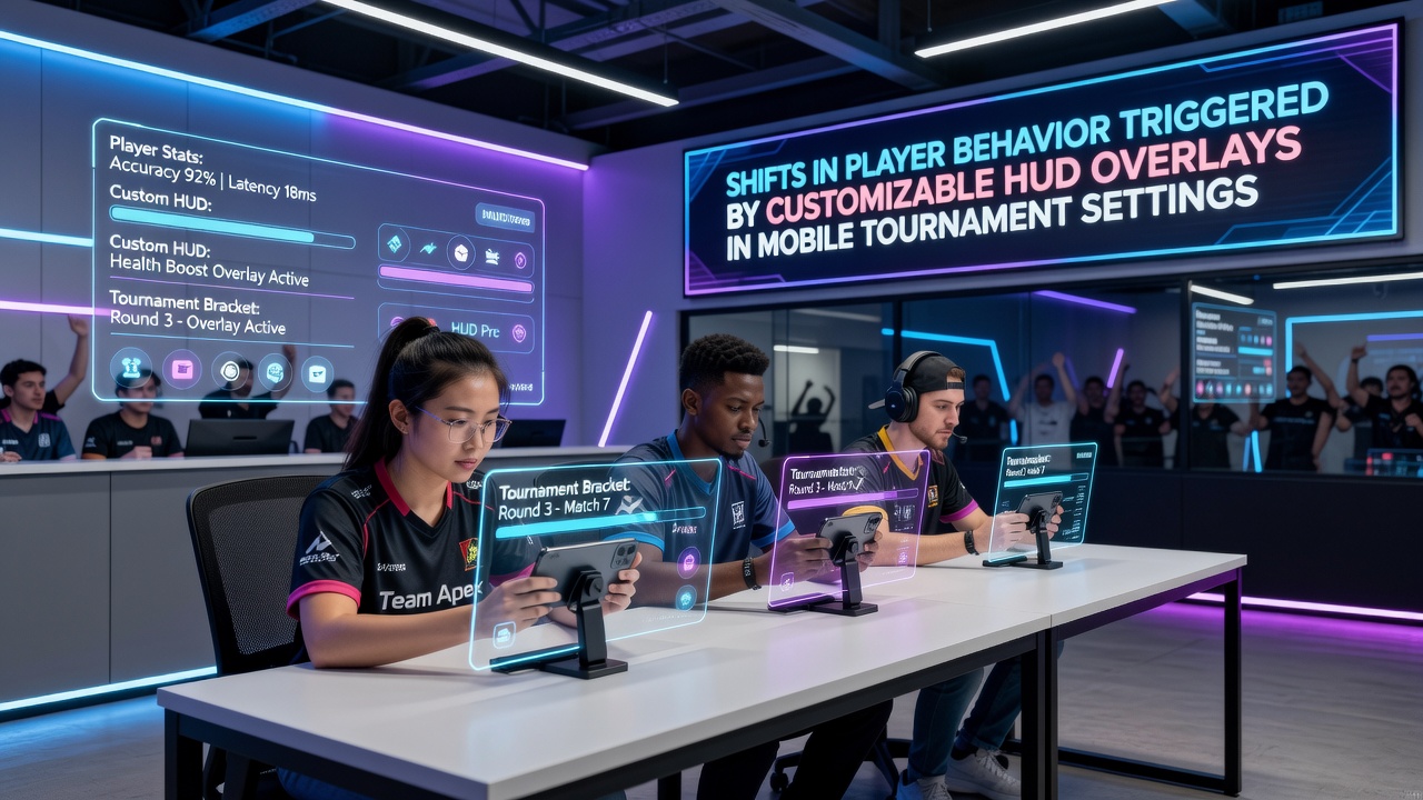 Mobile poker tournament players adjusting customizable HUD overlays on their devices during live play